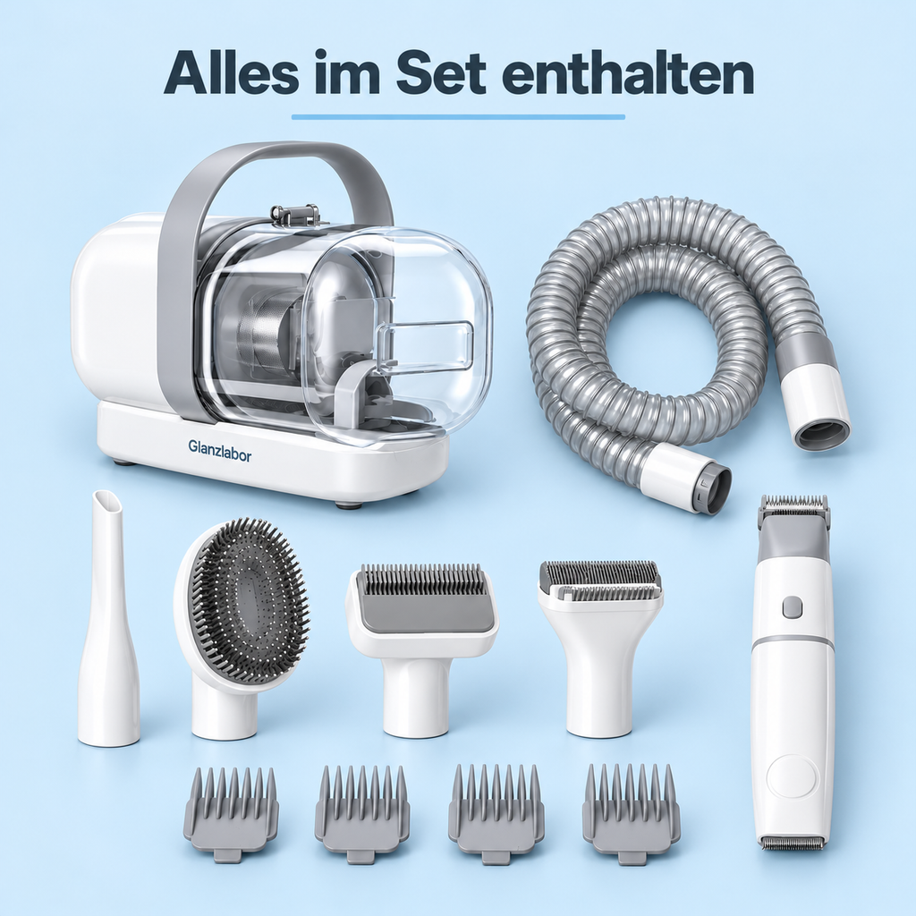 Fellfrei Vac 5-in-1 – Tierpflege-Sauger: bürsten, kürzen & absaugen
