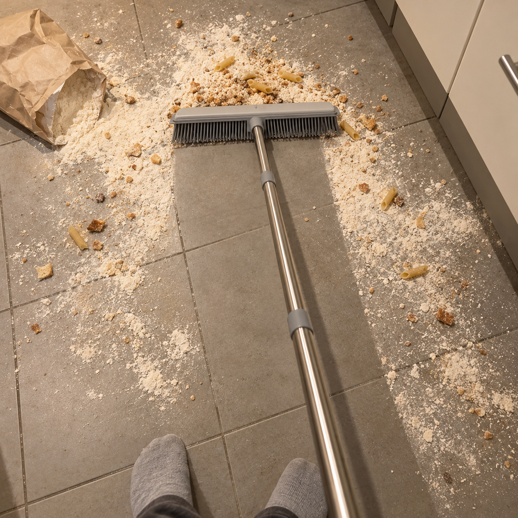 Fellfrei Besen – Gummibesen mit Abzieher für Teppich & Böden