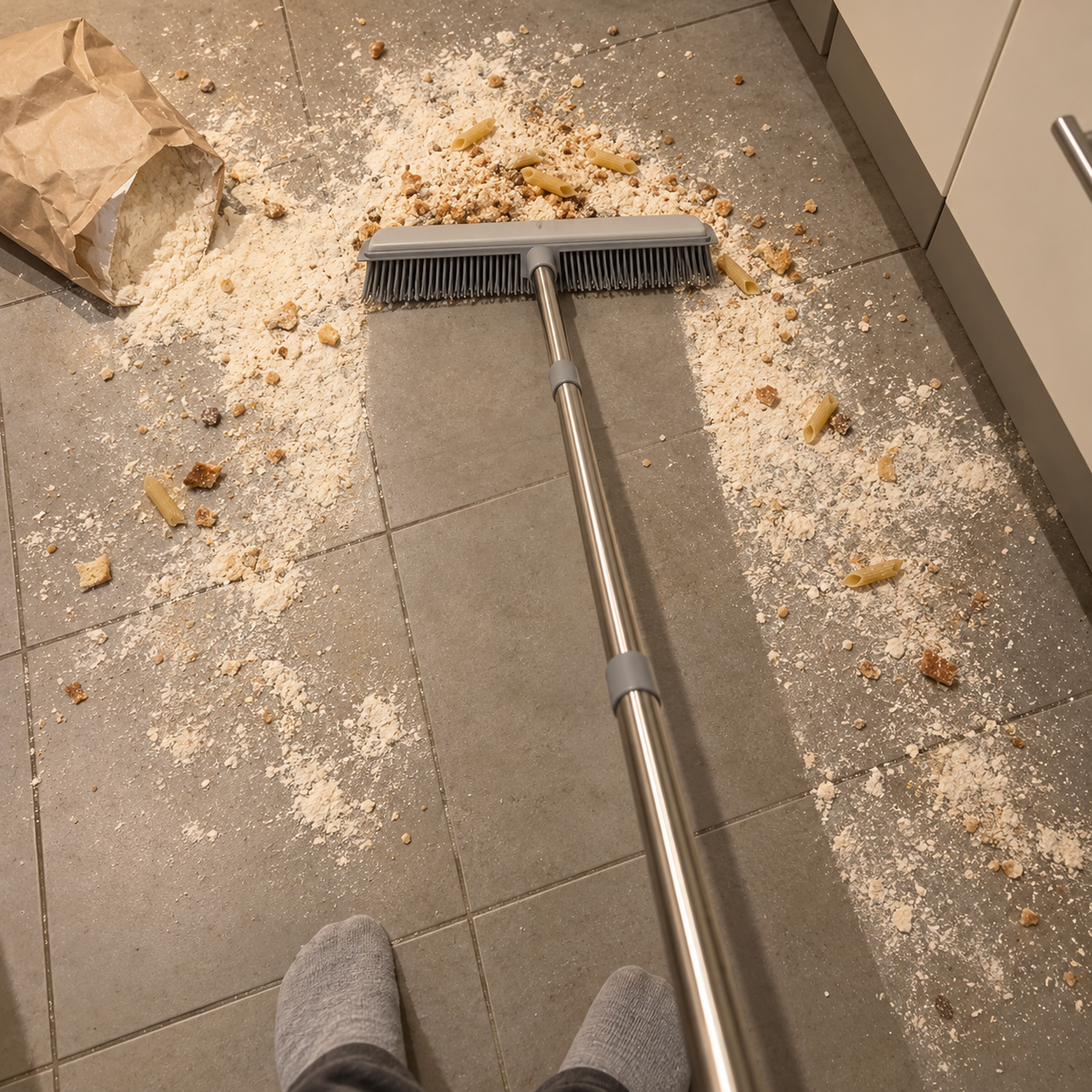 Fellfrei Besen – Gummibesen mit Abzieher für Teppich & Böden