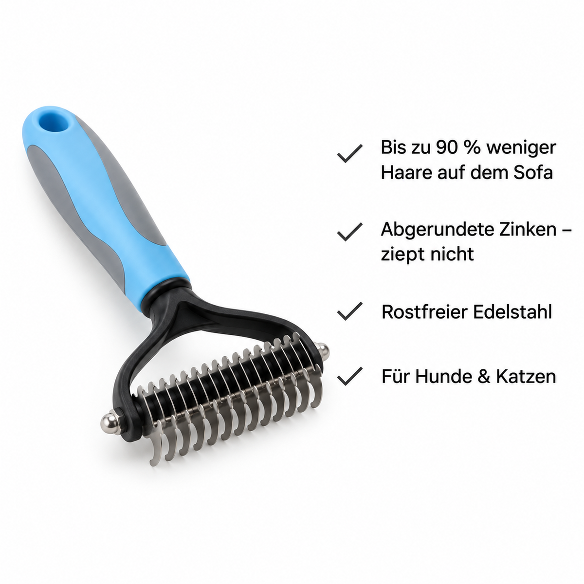 Fellfrei Kamm Duo – Entfilzungskamm für Unterwolle & Knoten