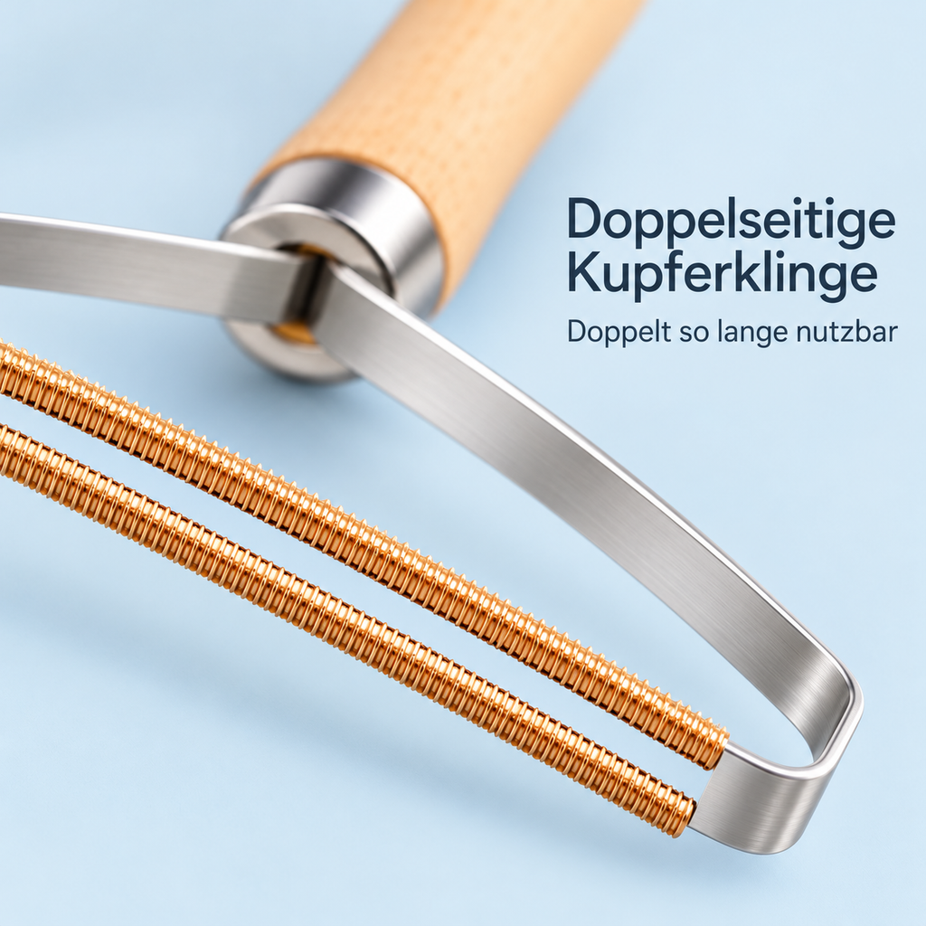 Fellfrei Mini – Fussel- & Tierhaar-Schaber mit Kupferklinge